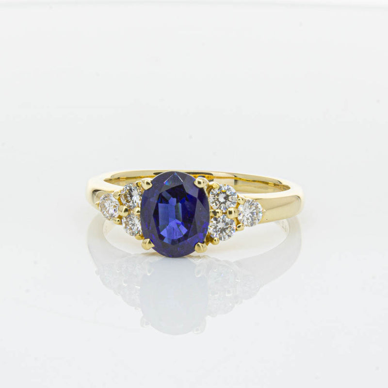 Deja Vu 18ct Yellow Gold 1.42ct Sapphire & Diamond Ring-Ring-Walker & Hall