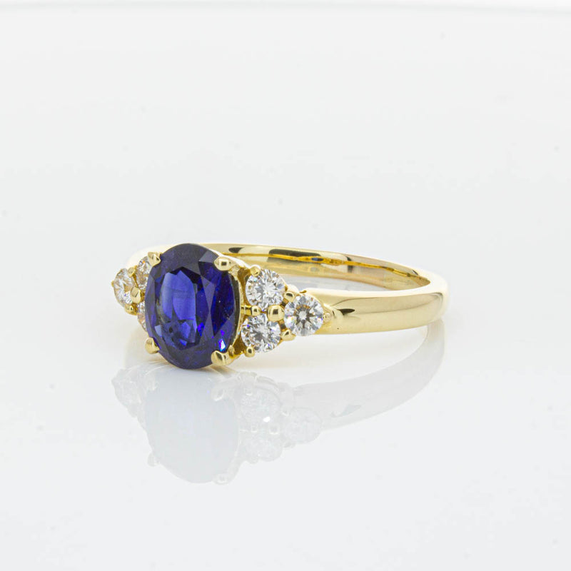 Deja Vu 18ct Yellow Gold 1.42ct Sapphire & Diamond Ring-Ring-Walker & Hall