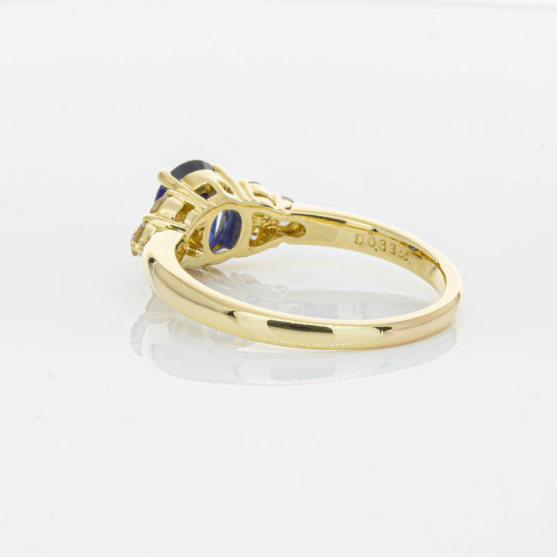 Deja Vu 18ct Yellow Gold 1.42ct Sapphire & Diamond Ring-Ring-Walker & Hall