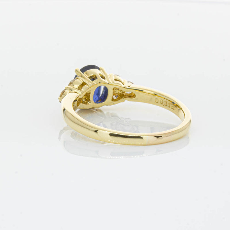 Deja Vu 18ct Yellow Gold 1.42ct Sapphire & Diamond Ring-Ring-Walker & Hall