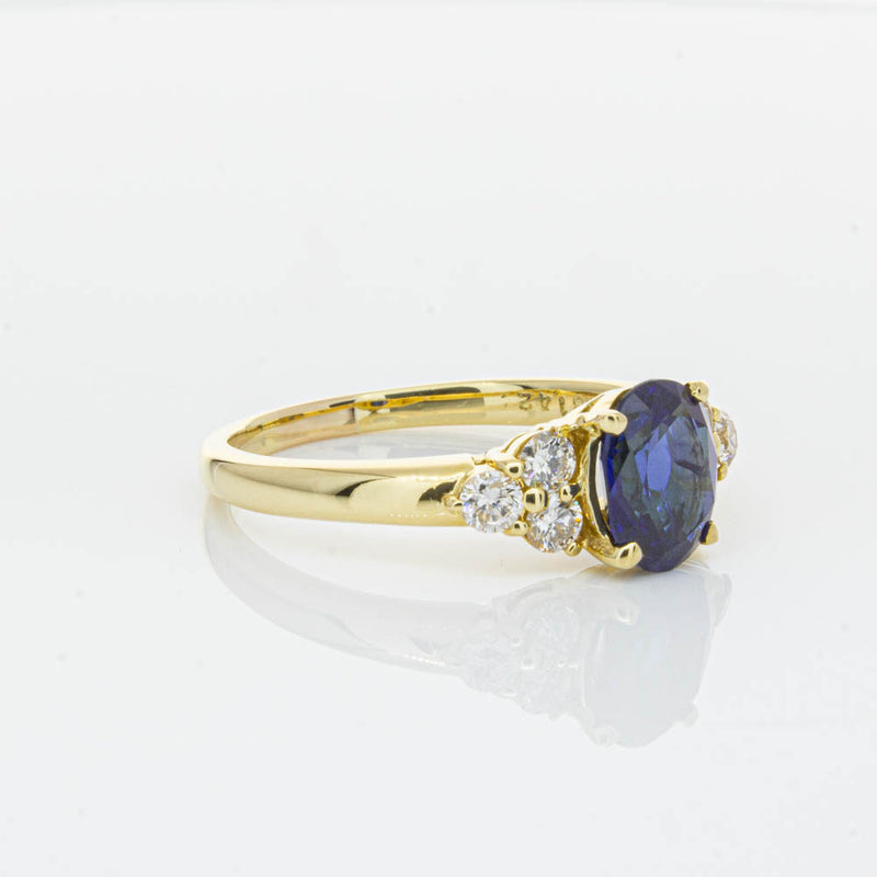Deja Vu 18ct Yellow Gold 1.42ct Sapphire & Diamond Ring-Ring-Walker & Hall