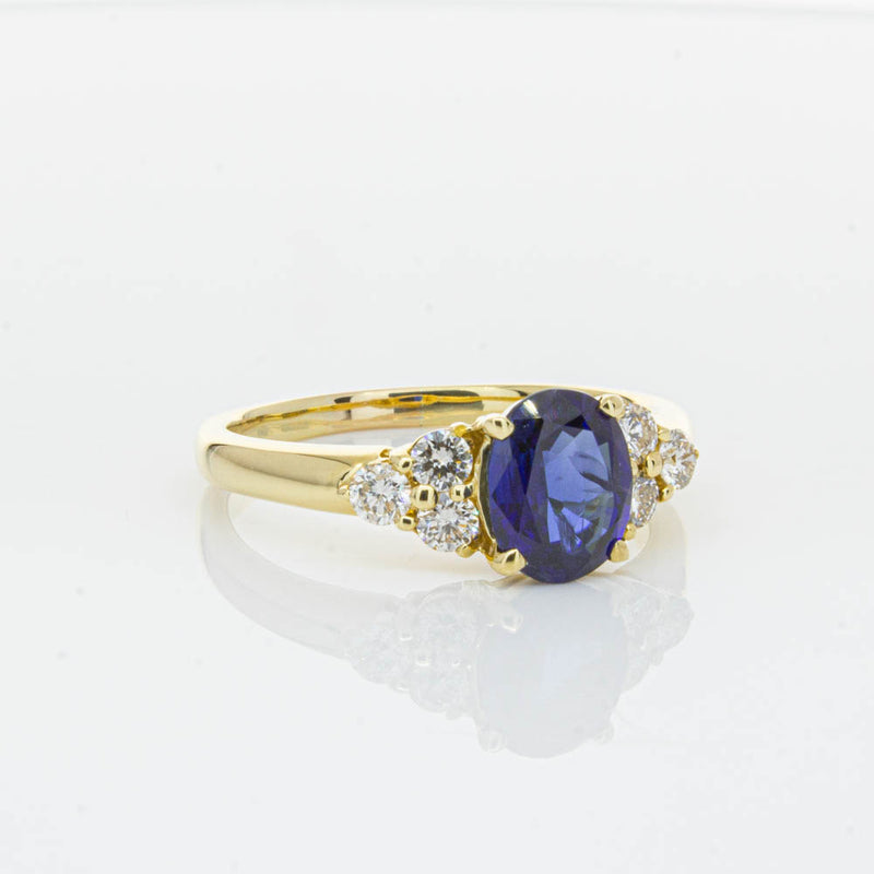 Deja Vu 18ct Yellow Gold 1.42ct Sapphire & Diamond Ring-Ring-Walker & Hall