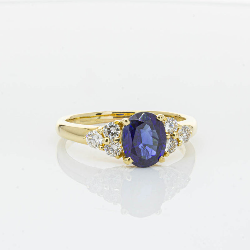 Deja Vu 18ct Yellow Gold 1.42ct Sapphire & Diamond Ring-Ring-Walker & Hall