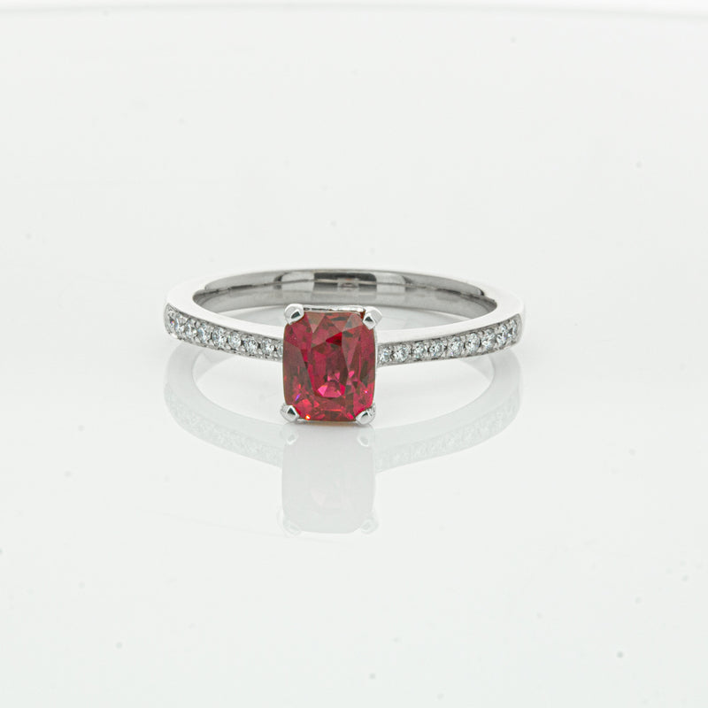 18ct White Gold 1.15ct Ruby & Diamond Ring-Ring-Walker & Hall