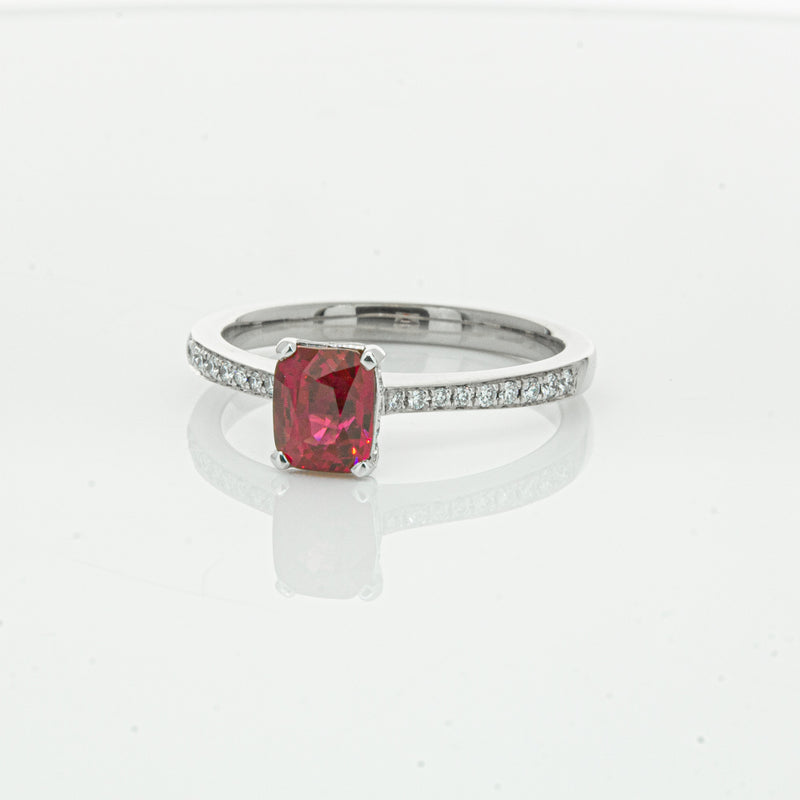 18ct White Gold 1.15ct Ruby & Diamond Ring-Ring-Walker & Hall