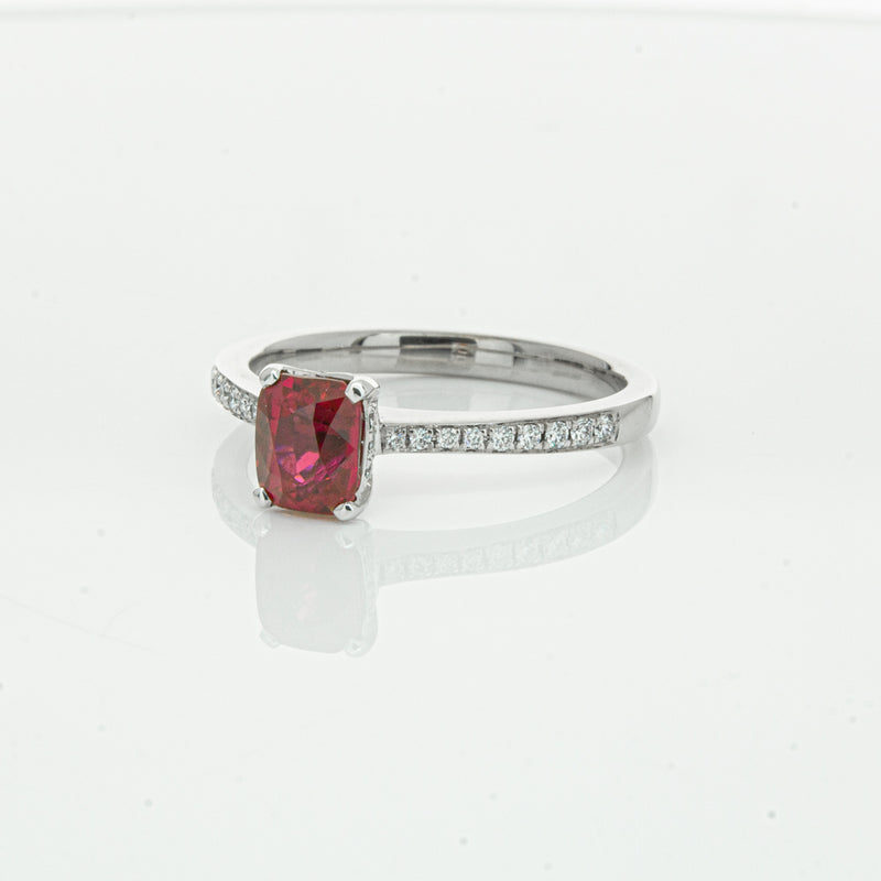 18ct White Gold 1.15ct Ruby & Diamond Ring-Ring-Walker & Hall