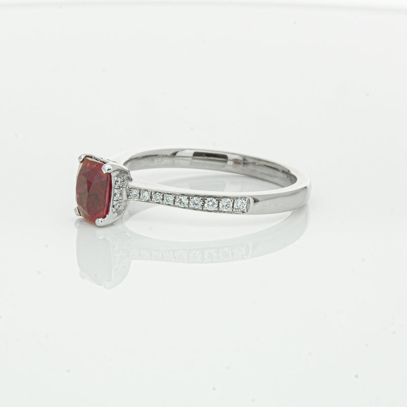 18ct White Gold 1.15ct Ruby & Diamond Ring-Ring-Walker & Hall