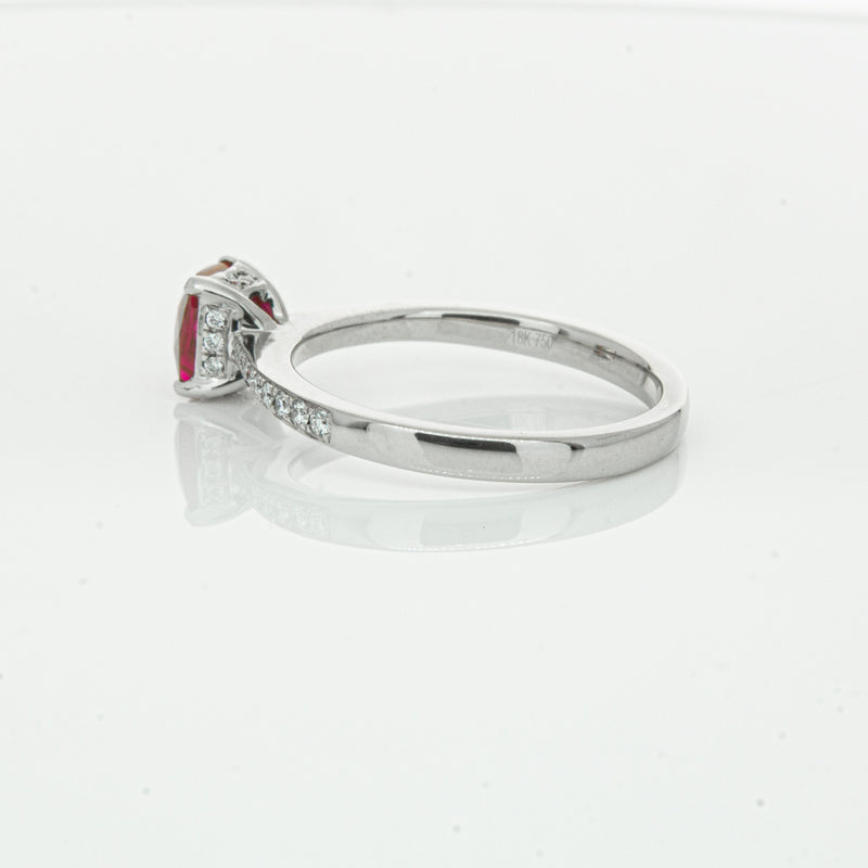 18ct White Gold 1.15ct Ruby & Diamond Ring-Ring-Walker & Hall