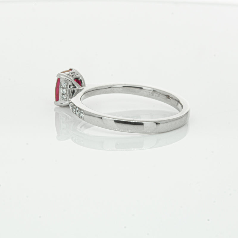 18ct White Gold 1.15ct Ruby & Diamond Ring-Ring-Walker & Hall