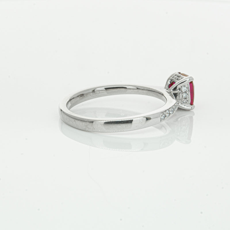 18ct White Gold 1.15ct Ruby & Diamond Ring-Ring-Walker & Hall