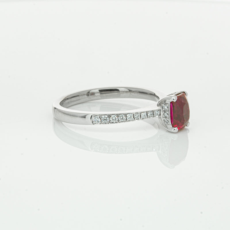 18ct White Gold 1.15ct Ruby & Diamond Ring-Ring-Walker & Hall