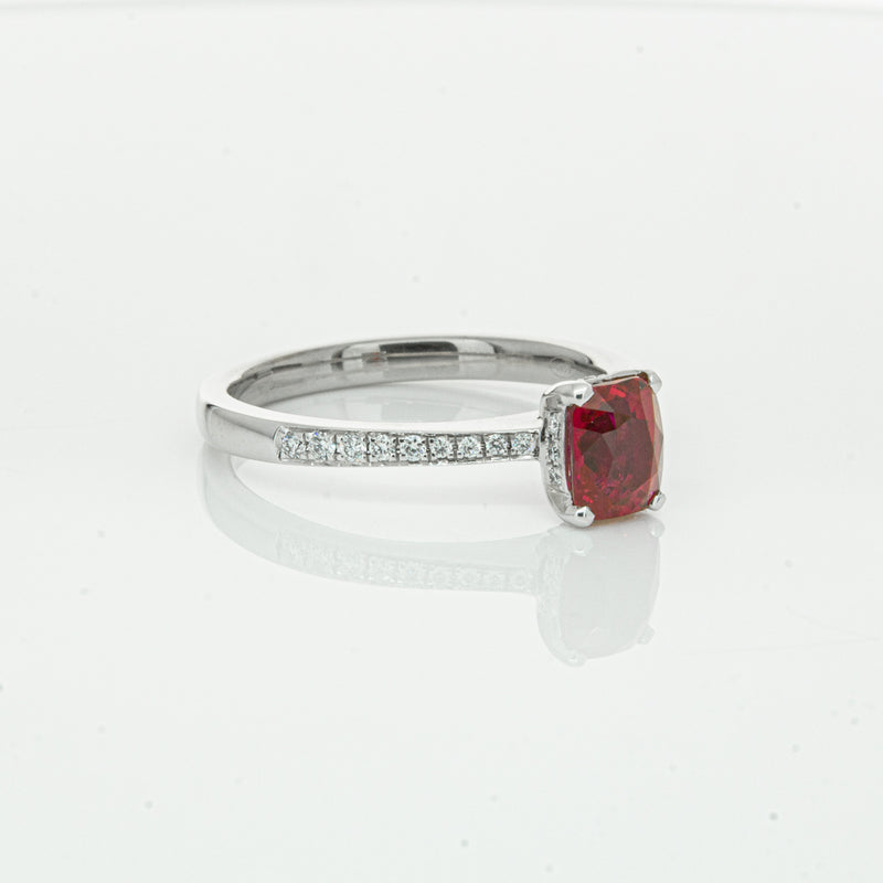 18ct White Gold 1.15ct Ruby & Diamond Ring-Ring-Walker & Hall