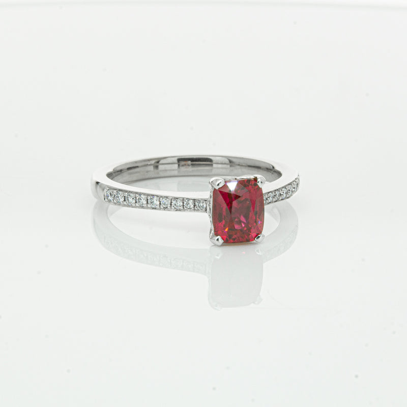 18ct White Gold 1.15ct Ruby & Diamond Ring-Ring-Walker & Hall