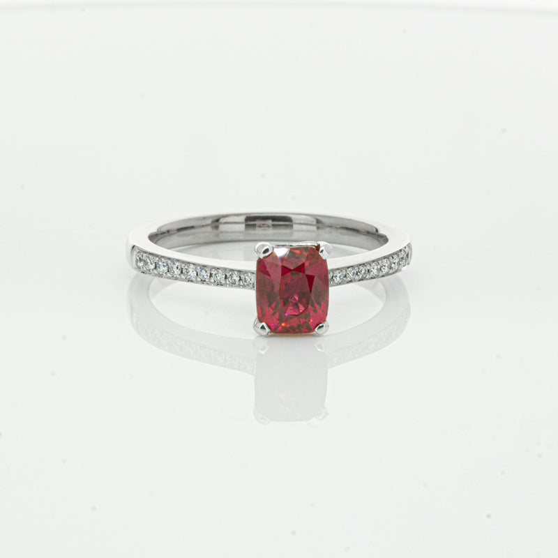 18ct White Gold 1.15ct Ruby & Diamond Ring-Ring-Walker & Hall