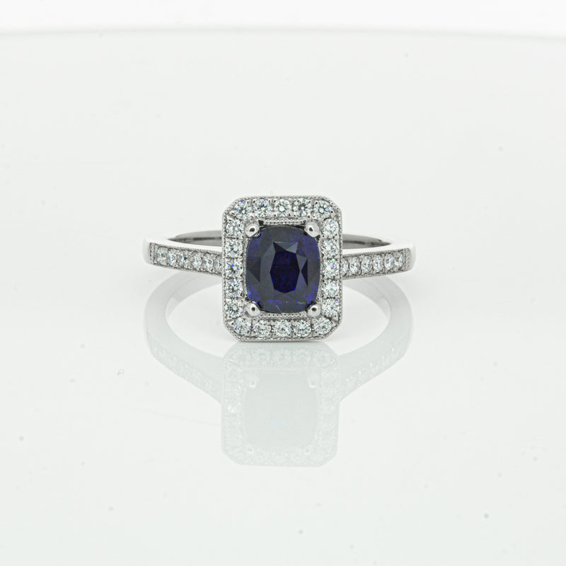 18ct White Gold Sapphire & Diamond Aria Ring-Ring-Walker & Hall