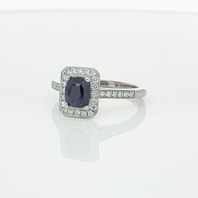 18ct White Gold Sapphire & Diamond Aria Ring-Ring-Walker & Hall