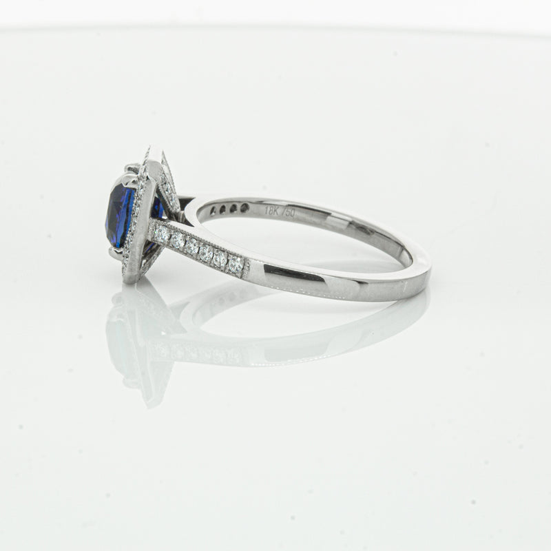18ct White Gold Sapphire & Diamond Aria Ring-Ring-Walker & Hall