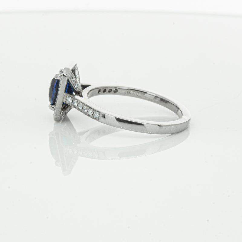 18ct White Gold Sapphire & Diamond Aria Ring-Ring-Walker & Hall