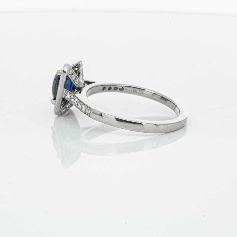 18ct White Gold Sapphire & Diamond Aria Ring-Ring-Walker & Hall