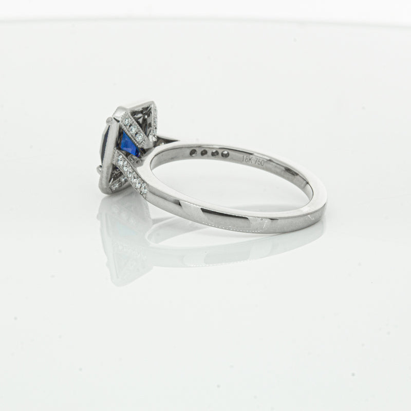 18ct White Gold Sapphire & Diamond Aria Ring-Ring-Walker & Hall