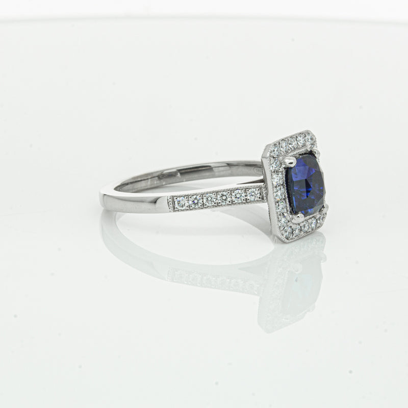 18ct White Gold Sapphire & Diamond Aria Ring-Ring-Walker & Hall