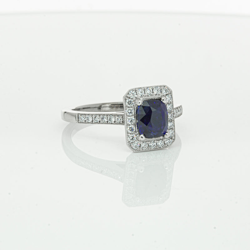 18ct White Gold Sapphire & Diamond Aria Ring-Ring-Walker & Hall