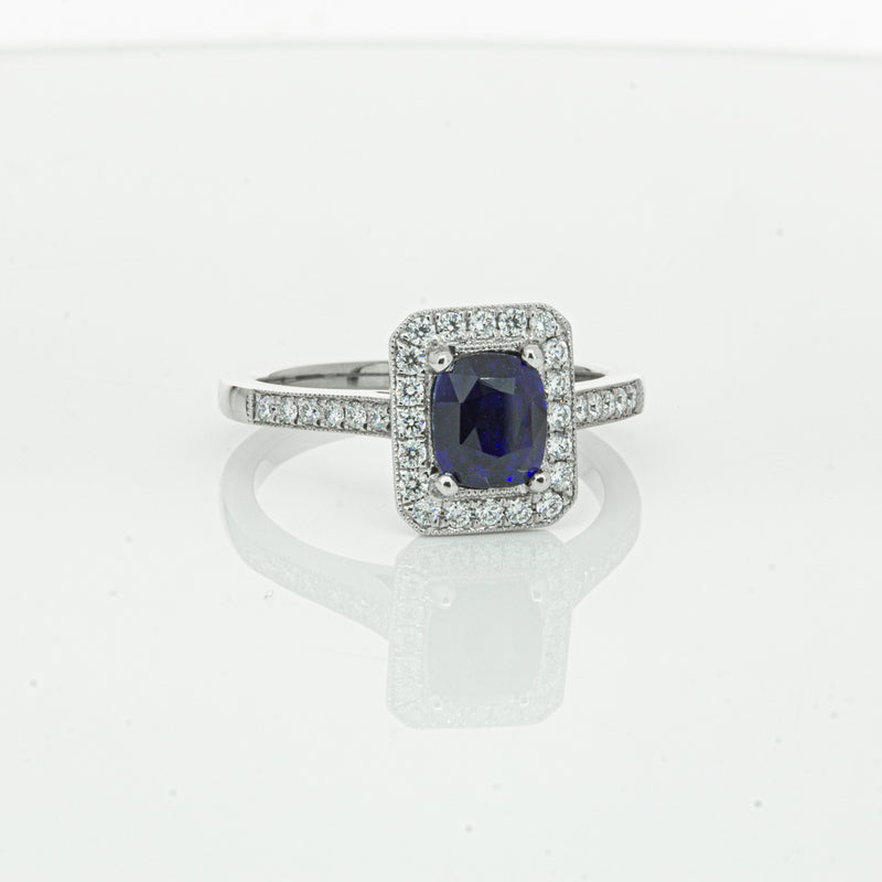 18ct White Gold Sapphire & Diamond Aria Ring-Ring-Walker & Hall