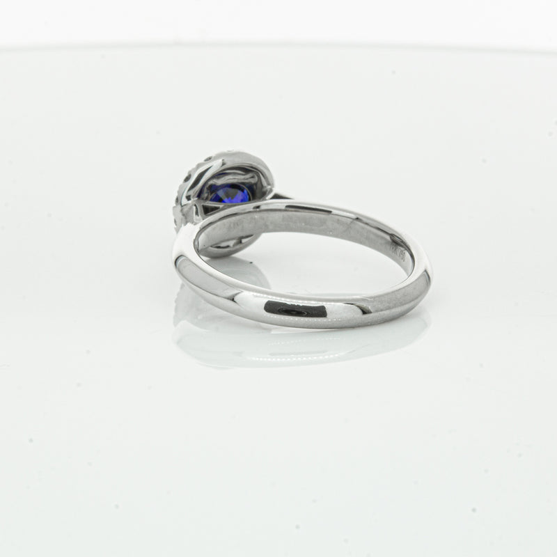 18ct White Gold 1.41ct Sapphire & Diamond Eclipse Ring-Ring-Walker & Hall