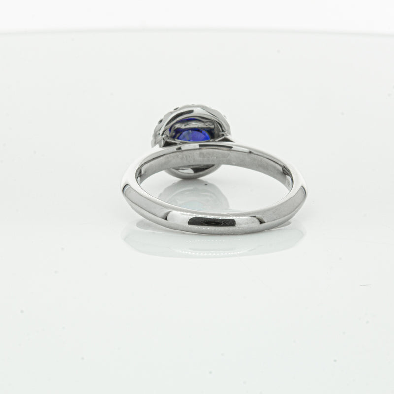 18ct White Gold 1.41ct Sapphire & Diamond Eclipse Ring-Ring-Walker & Hall
