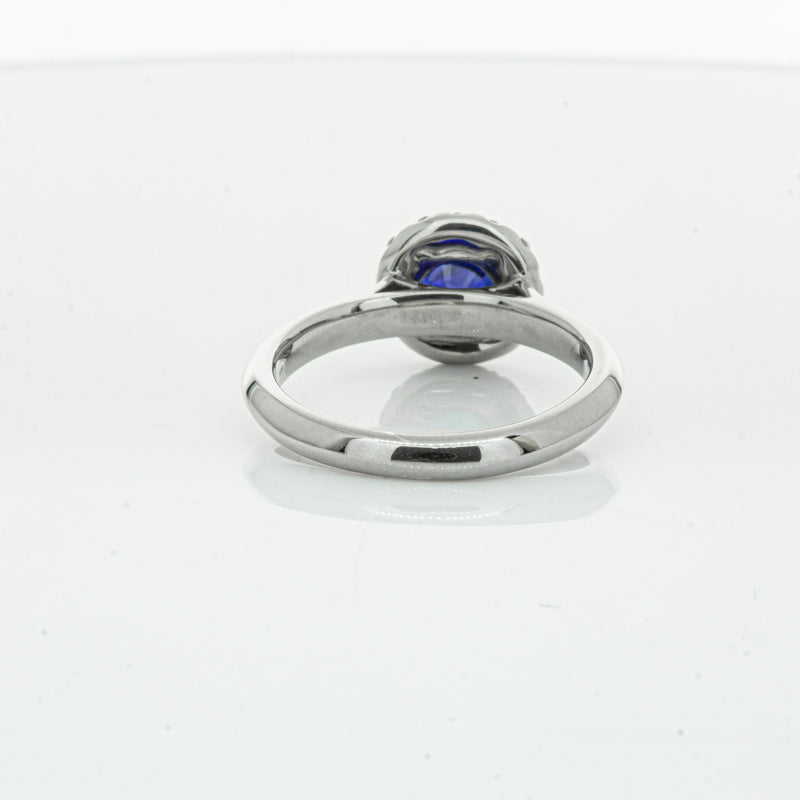 18ct White Gold 1.41ct Sapphire & Diamond Eclipse Ring-Ring-Walker & Hall