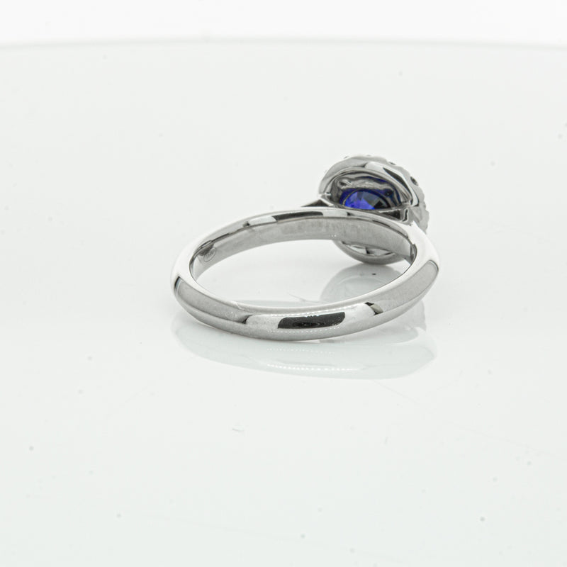 18ct White Gold 1.41ct Sapphire & Diamond Eclipse Ring-Ring-Walker & Hall