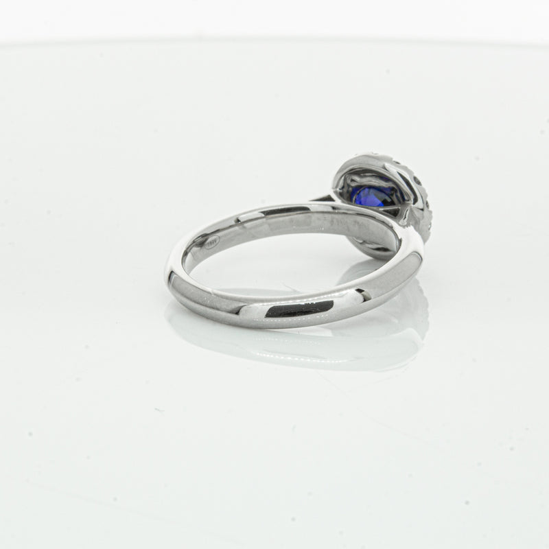 18ct White Gold 1.41ct Sapphire & Diamond Eclipse Ring-Ring-Walker & Hall