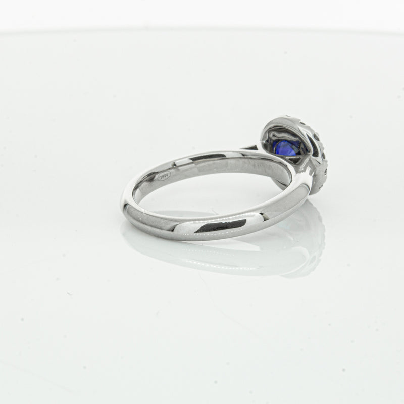 18ct White Gold 1.41ct Sapphire & Diamond Eclipse Ring-Ring-Walker & Hall