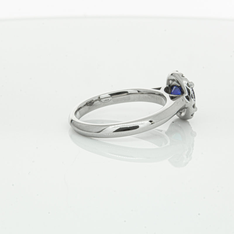 18ct White Gold 1.41ct Sapphire & Diamond Eclipse Ring-Ring-Walker & Hall