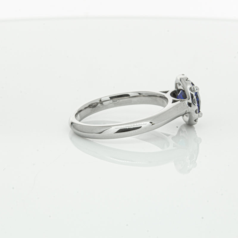 18ct White Gold 1.41ct Sapphire & Diamond Eclipse Ring-Ring-Walker & Hall