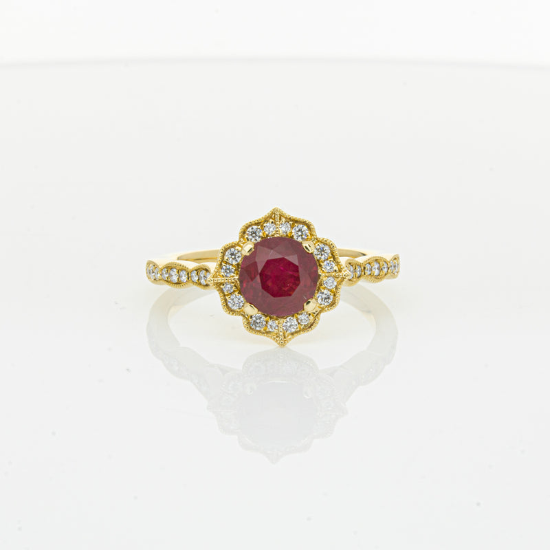 18ct Yellow Gold 1.33ct Ruby & Diamond Paramount Ring-Ring-Walker & Hall