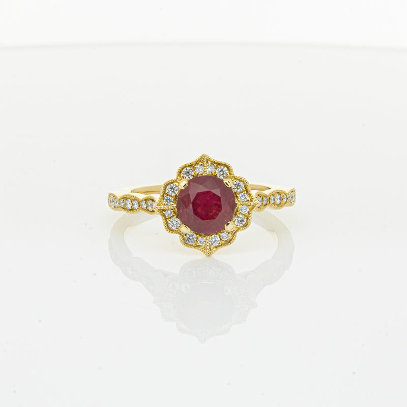 18ct Yellow Gold 1.33ct Ruby & Diamond Paramount Ring-Ring-Walker & Hall