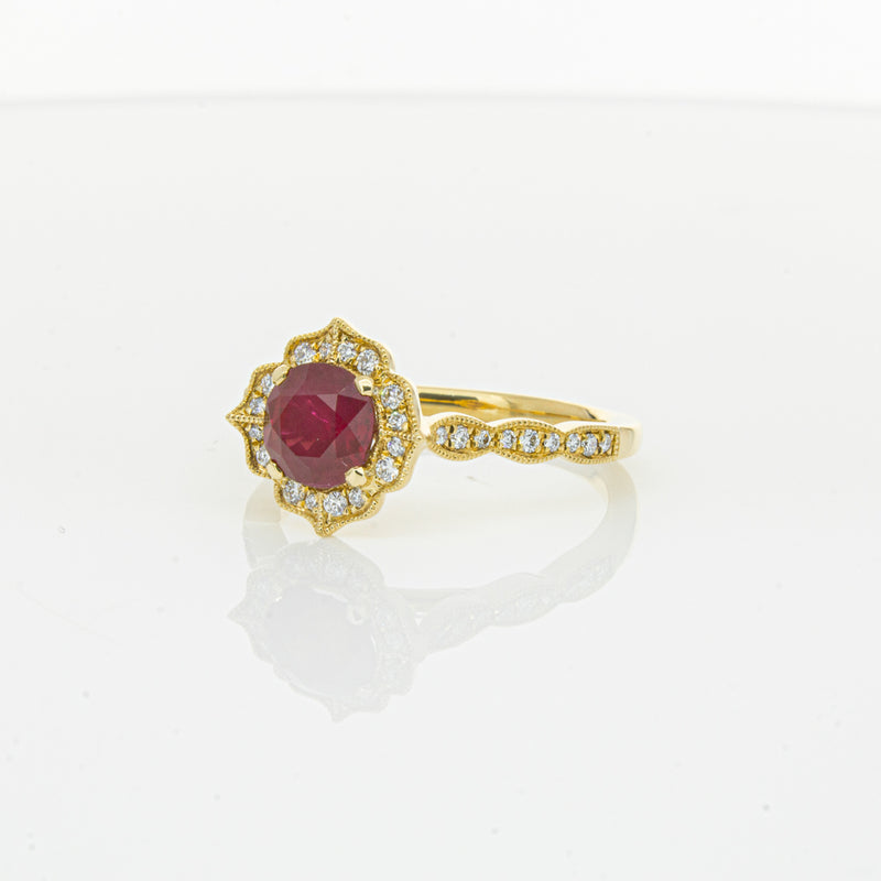 18ct Yellow Gold 1.33ct Ruby & Diamond Paramount Ring-Ring-Walker & Hall