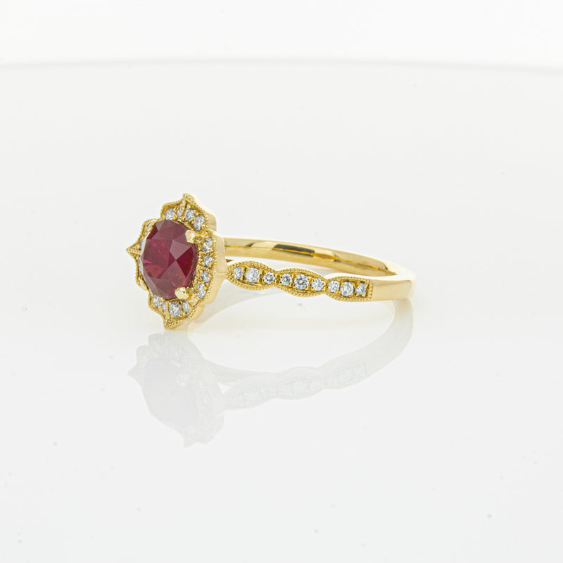 18ct Yellow Gold 1.33ct Ruby & Diamond Paramount Ring-Ring-Walker & Hall