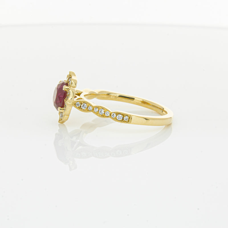 18ct Yellow Gold 1.33ct Ruby & Diamond Paramount Ring-Ring-Walker & Hall