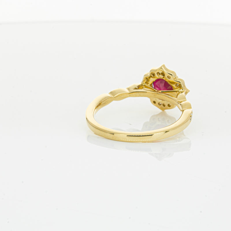 18ct Yellow Gold 1.33ct Ruby & Diamond Paramount Ring-Ring-Walker & Hall