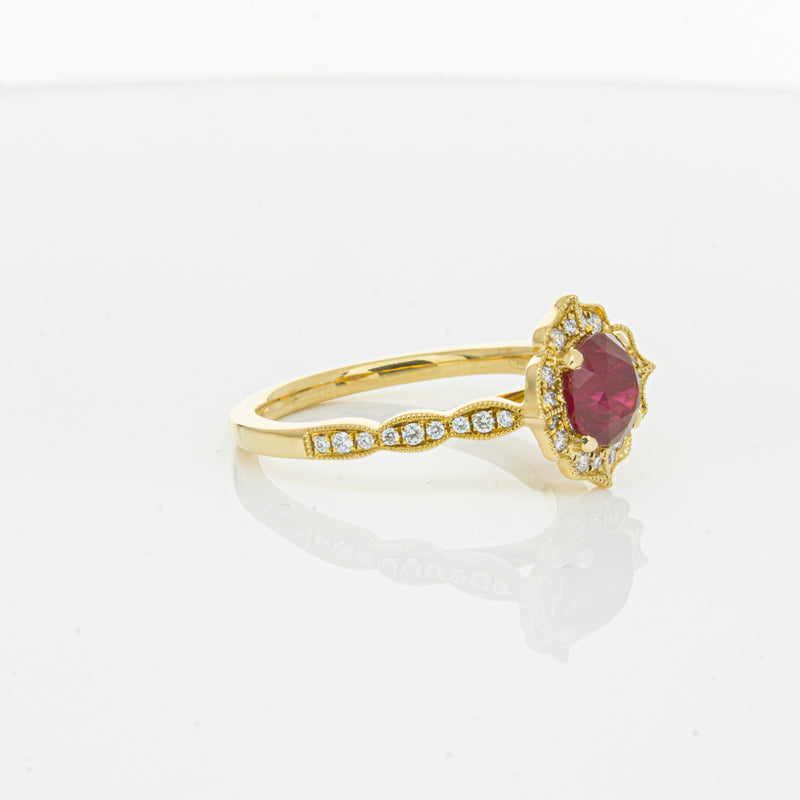 18ct Yellow Gold 1.33ct Ruby & Diamond Paramount Ring-Ring-Walker & Hall