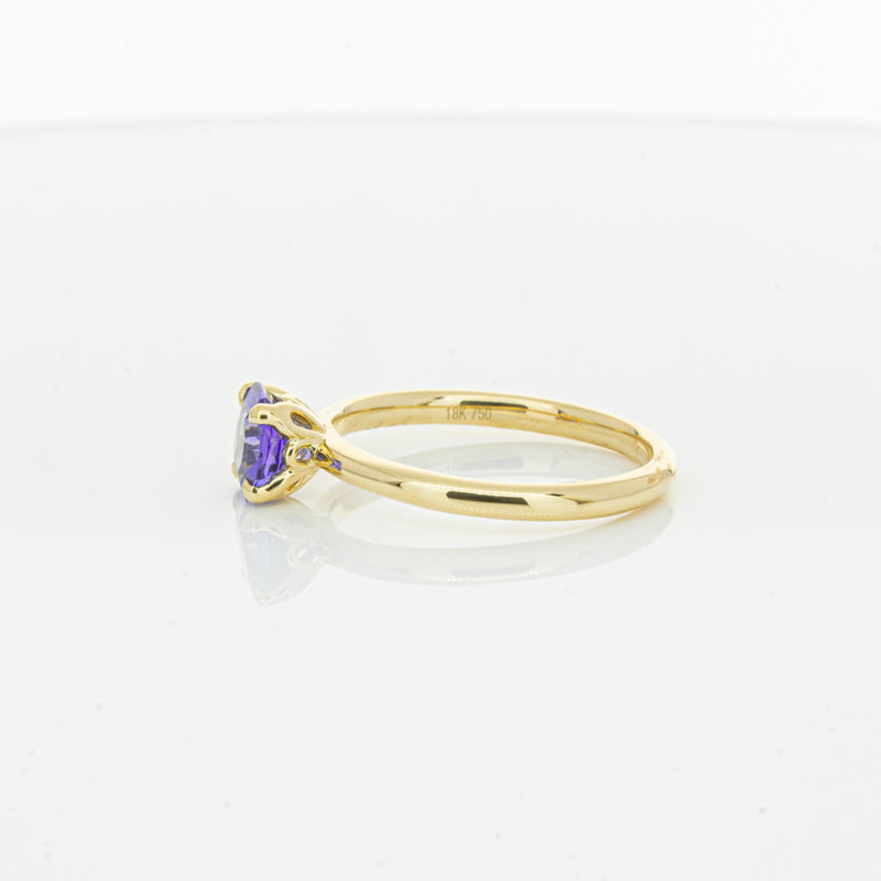 18ct Yellow Gold Tanzanite Mini Octavia Ring-Ring-Walker & Hall