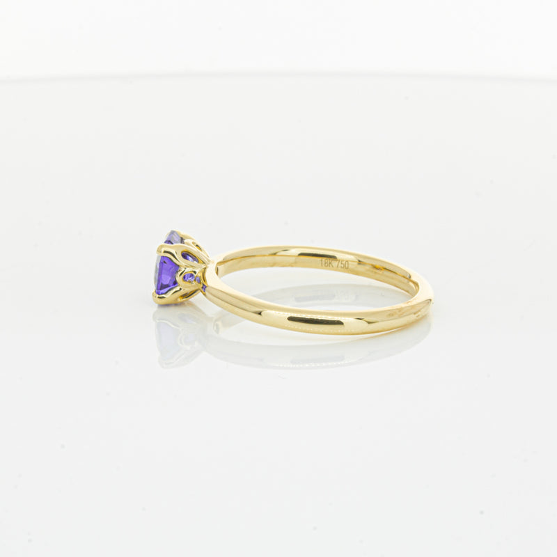 18ct Yellow Gold Tanzanite Mini Octavia Ring-Ring-Walker & Hall