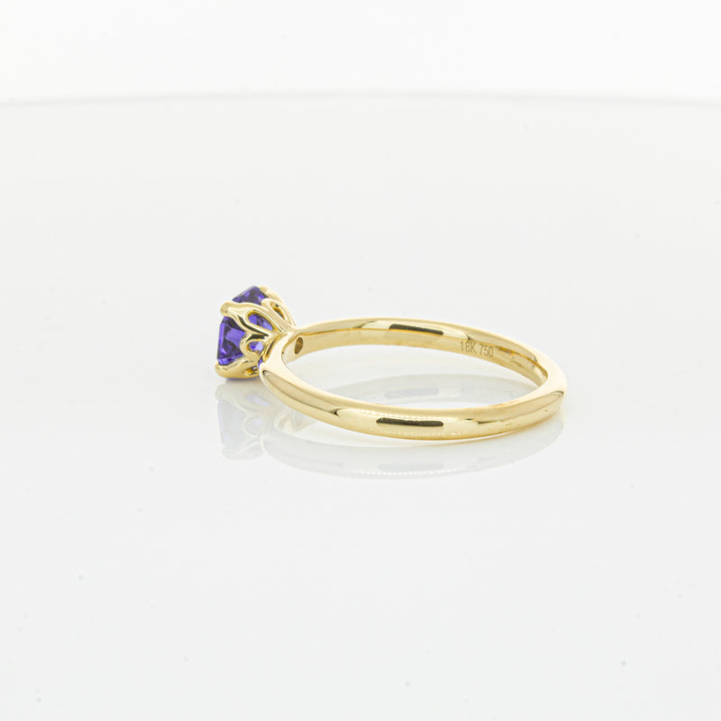 18ct Yellow Gold Tanzanite Mini Octavia Ring-Ring-Walker & Hall