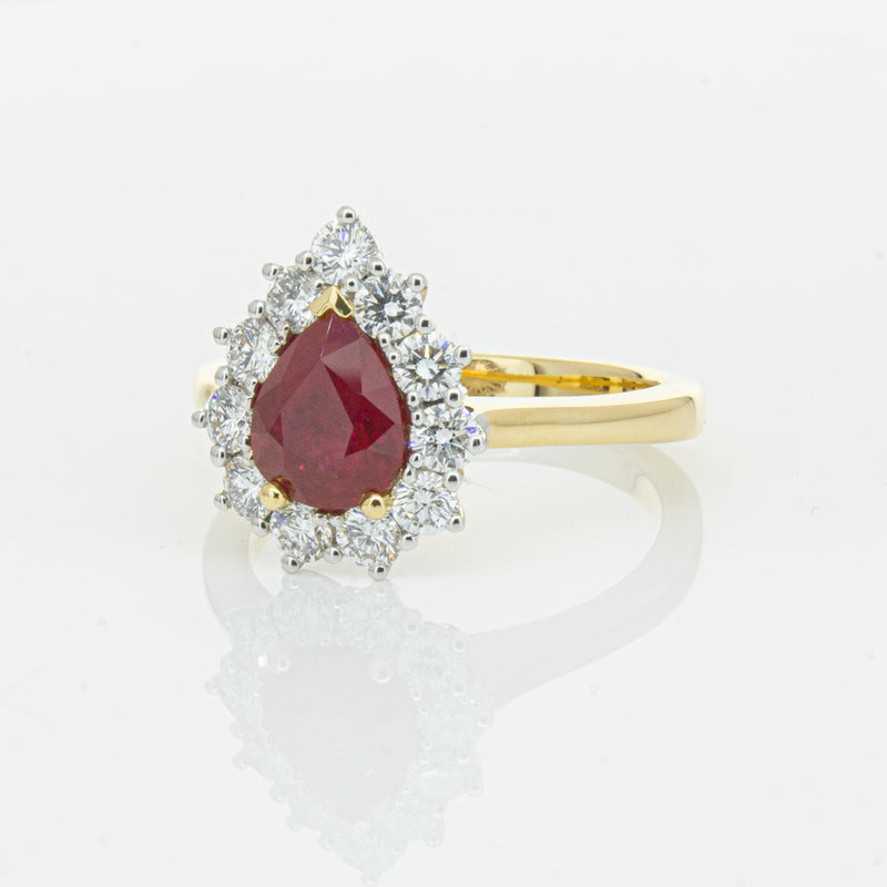 18ct Yellow Gold Ruby & Diamond Belle Ring-Ring-Walker & Hall