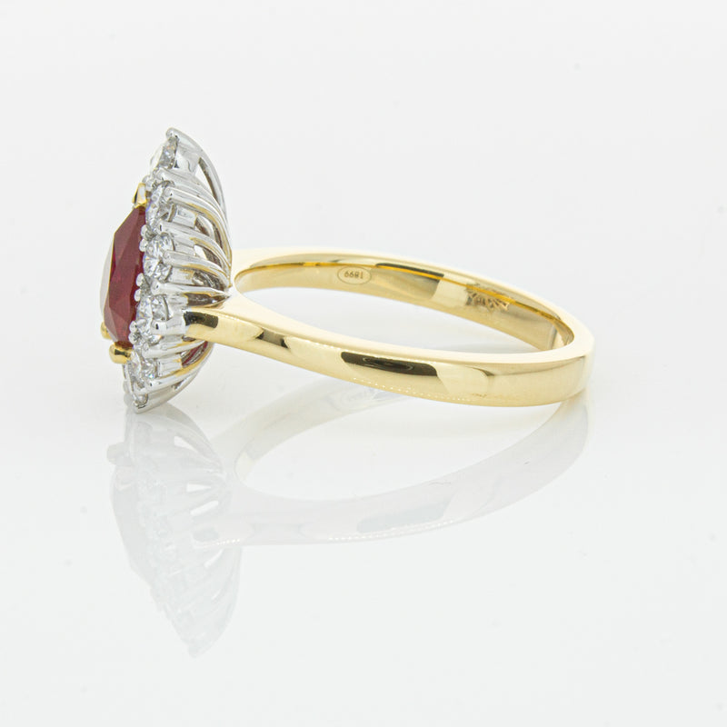 18ct Yellow Gold Ruby & Diamond Belle Ring-Ring-Walker & Hall