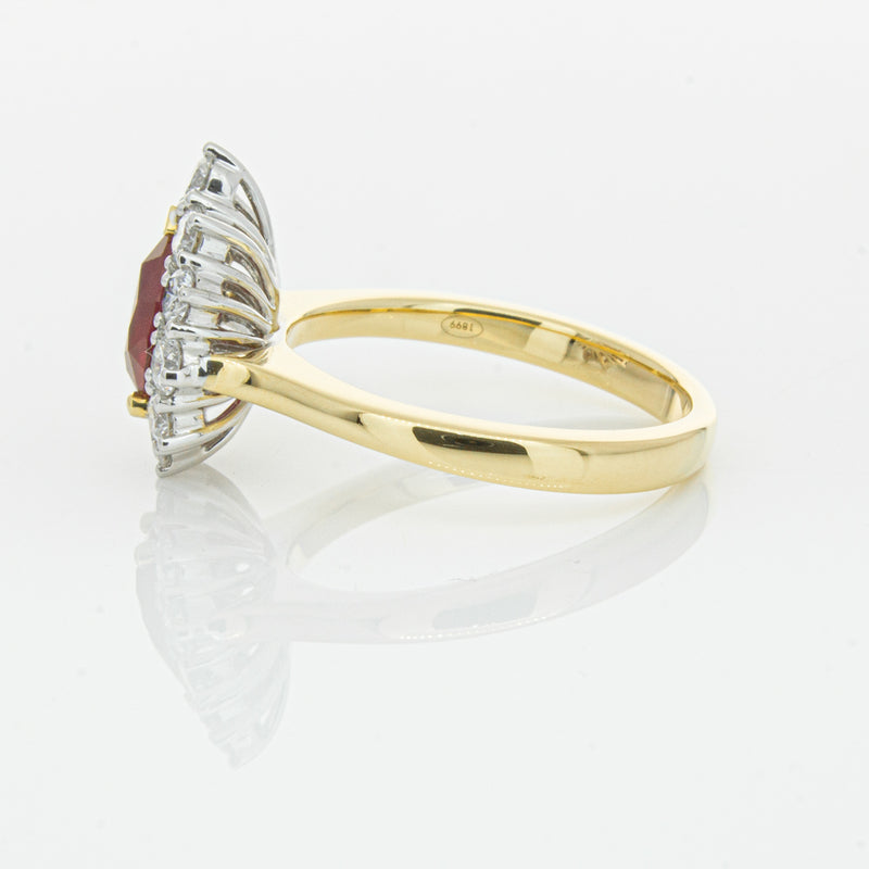18ct Yellow Gold Ruby & Diamond Belle Ring-Ring-Walker & Hall