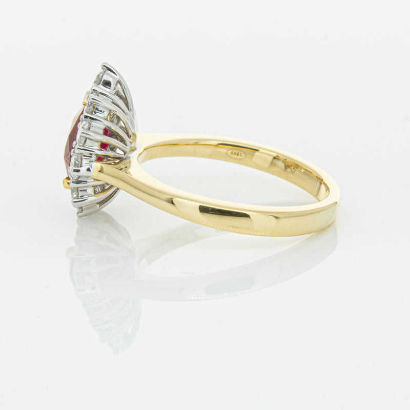 18ct Yellow Gold Ruby & Diamond Belle Ring-Ring-Walker & Hall