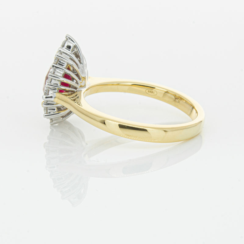 18ct Yellow Gold Ruby & Diamond Belle Ring-Ring-Walker & Hall